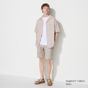 UNIQLO Beige Stretch Slim-Fit Shorts (9โ)
